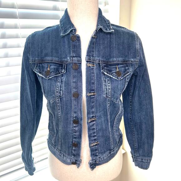 Lucky Women's Jean Jacket Size S/P Distressed - Picture 1 of 7